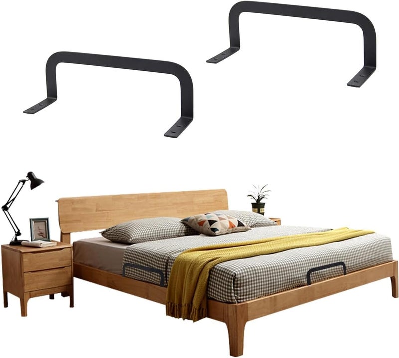 YZMLOL Mattress Slide Stopper (2 Pcs), Metal Retainer Bar, Bracket Prevents Mattress Sliding - Black - Image 2